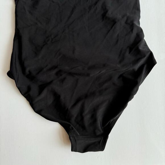 Merona One-Piece Swimsuit Padded Halter Neck Backless Lazer Cut size Small Black - Picture 10 of 15